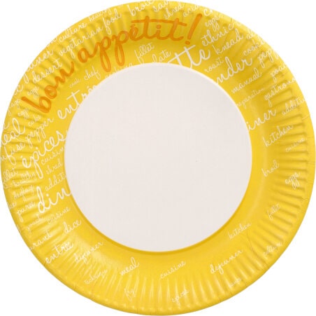 200 Stück Pappteller Ø 23 cm gelb  Table Pleasures
