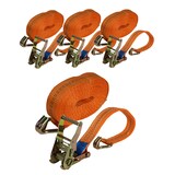 thumbnail of 4x Profi Ratschen Spanngurt Spanngurte Zurrgurt 2-tlg 6m 2t 2to 2000kg TÜV/GS ORANGE