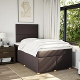 thumbnail of vidaXL Boxspringbett mit Matratze Dunkelbraun 120x190 cm Stoff