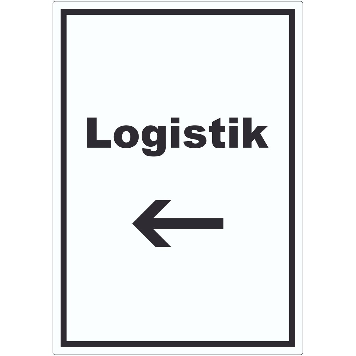 Logistik Aufkleber mit Text und Richtungspfeil links Transport Versand hochkant A7 (74x105mm)