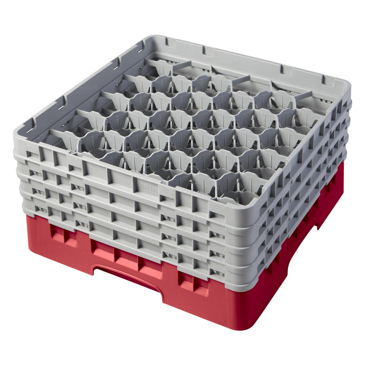 CAMBRO - 30S800-163 - Cestino per il lavaggio 30 comp. 4 altezze - 7,84 cm Ø máx. - alt. máx. 21,7 cm - 50 x 50 x 26,7 cm - Rosso