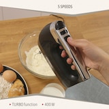 thumbnail of Briebe Elegance Batedor Misturador Especial Pastelaria, 5 Velocidades + Turbo, Acessórios Aço Inoxidável, HM1174BLK, Preto