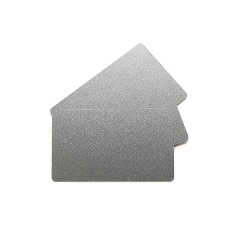 Carte à imprimer PVC - Brillant - Effet métallisé - Argent (lot de 100)
