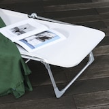 thumbnail of Tumbona Plegable y Reclinable con Reposacabezas y Respaldo Ajustable Crema