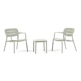 thumbnail of Gartenmöbel Set 2 Sessel mit Armlehnen und Tisch aus Polypropylen stapelbar für Terrasse Balkon Pool Outdoor Bar modernes Relax Dora