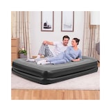 thumbnail of Bestway TriTech Doppelluftbett, Polyester/Viskose-Faser/PVC, 203x152x46 cm, mit antimikrobieller Oberfläche & integrierter Elektropumpe, grau/schwarz