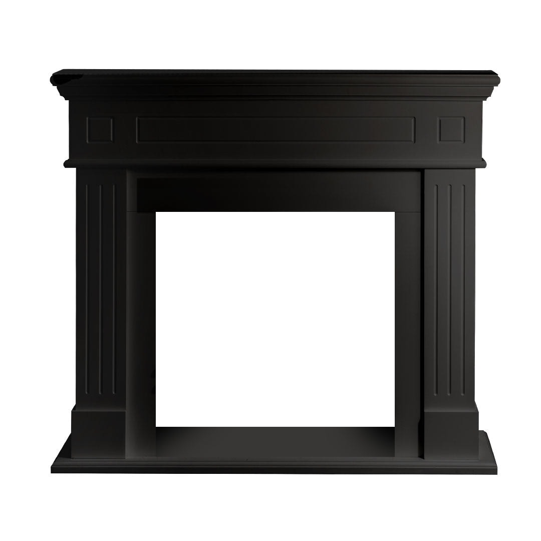 Cambridge Kaminrahmen aus schwarzem Holz, B 110 x T 36 x H 100