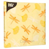 thumbnail of 200 Servietten, 3-lagig 1/4-Falz 40 cm x 40 cm gelb Ginko