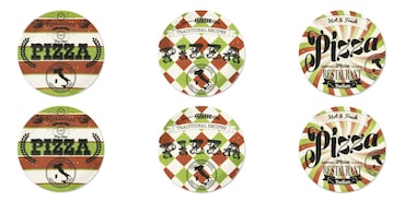 Excelsa set de 6 plats à pizza Little Italy porcelaine 31,5 cm multicolore