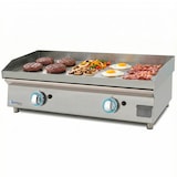 thumbnail of LUX WORLDMAI Gas-Grillplatte 80 cm aus Hartchrom mit Spritzschutz für die Gastronomie. INOX-Grillplatte für Bar- und Restaurantküchen.