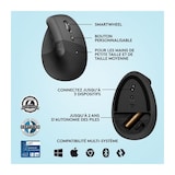 thumbnail of Souris Sans Fil Logitech Lift Ergonomique Verticale, Bluetooth Ou Recepteur Usb Logi Bolt, Silencieuse - Graphite