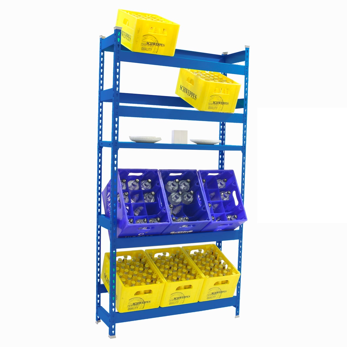 SimonRack Estante para caixas de bebidas, 12 caixas, 2000x1000x300 mm, estante para bebidas, Azul - Simonbottle