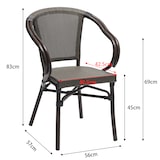 thumbnail of METRO PROFESSIONAL Fauteuil de terrasse BELVIERA, inox/dossier textile, empilable, noir/blanc