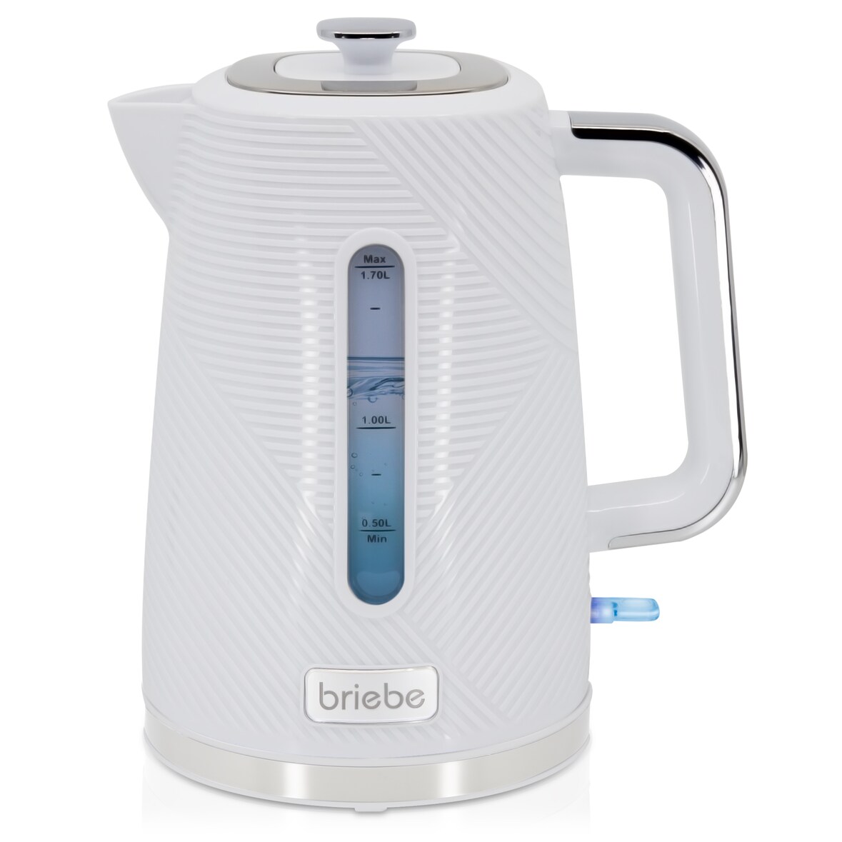 Briebe Elegance Wasserkocher 1,7L Elektrischer Schnellkochend, BPA frei, 360° Sockel, KT1168WHT, Weiß, 2200W