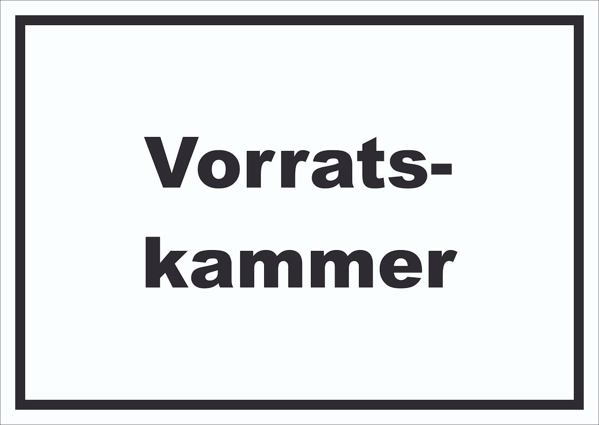 Vorratskammer Schild mit Text Pantry Reserve waagerecht A0 (841x1189mm)