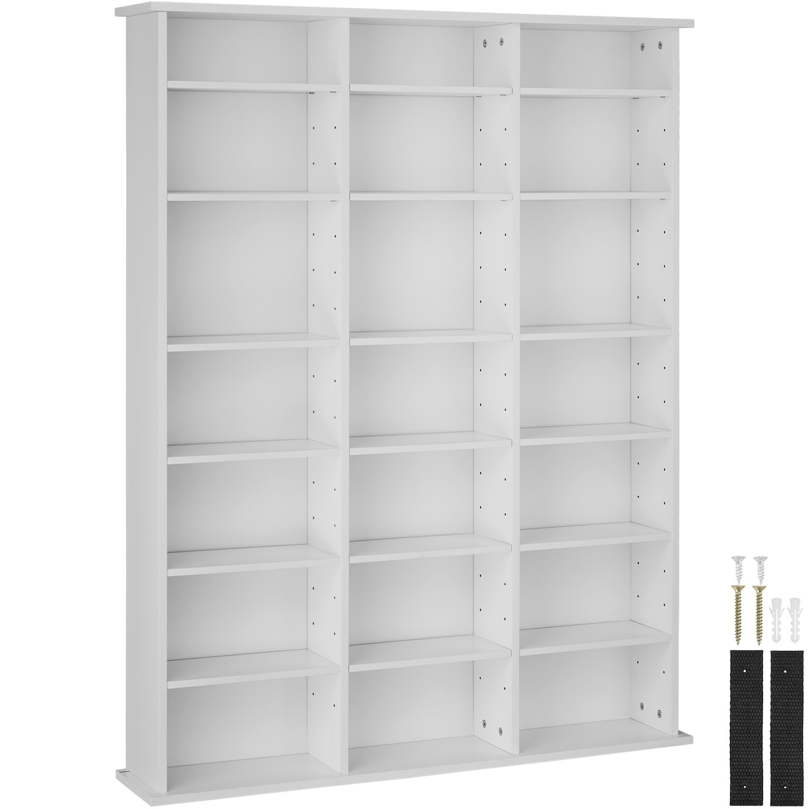 tectake Étagère bibliothèque Stevie 105,5x19x136,5cm - blanc mat -403618