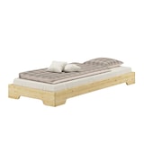 thumbnail of Extra niedriges kurzes Kinderbett in kompakter Form 80x190 Massivholz Kiefer 60.41-08-190oR