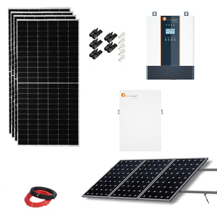 Paneles solares 560W Kit Solar Aislada 5000W con Batería de 5,12kW