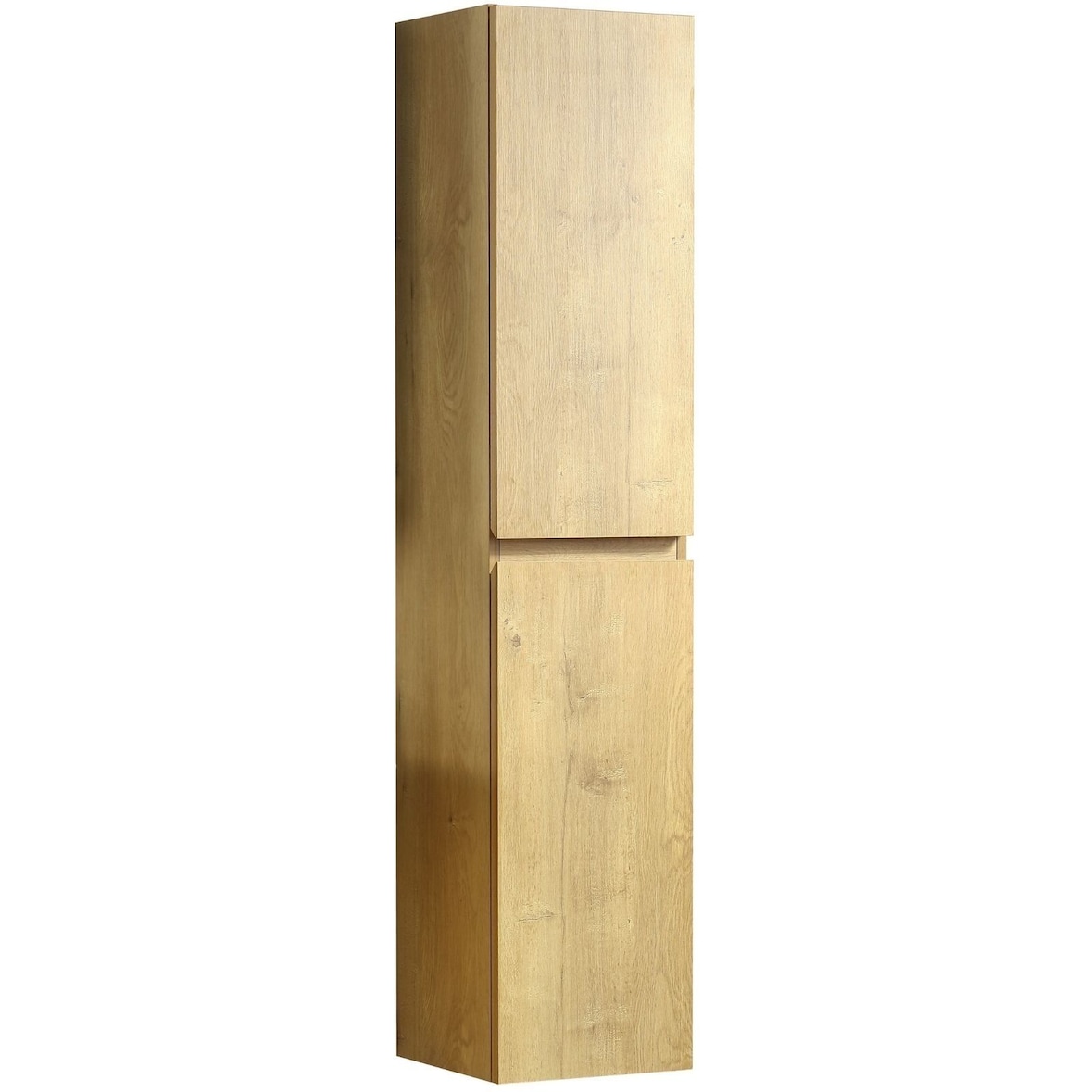 Alpenberger Hochschrank Hängend | Badschrank Schmal aus MDF&MFC | WC Badezimmerschrank mit 2 SoftClose Türen | Mehrzweckschrank Badmöbel Eiche Natur