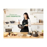 thumbnail of Batterie de cuisine 10 pièces avec cuiseur à vapeur Antiadhésif en Granit noir Just perfecto JL-30 usage non-intensif Just Perfecto