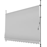 thumbnail of Klemmmarkise mit Handkurbel, höhenverstellbar - 350 x 180 cm, hellgrau