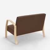 thumbnail of Divano divanetto legno e tessuto per salotto sale d'aspetto e studio design Esbjerg - Marrone-SR1016M