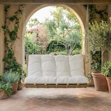thumbnail of Merax Schaukelbank 2-Sitzer PE-Rattan, Hängeschaukel Garten, mit Kissen & 2 Ketten, abnehmbar waschbar, Beige