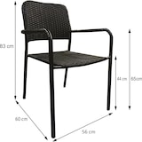 thumbnail of METRO PROFESSIONAL Gastro Armlehnstuhl stapelbar Triana, Stahl/Polyrattan, schwarz