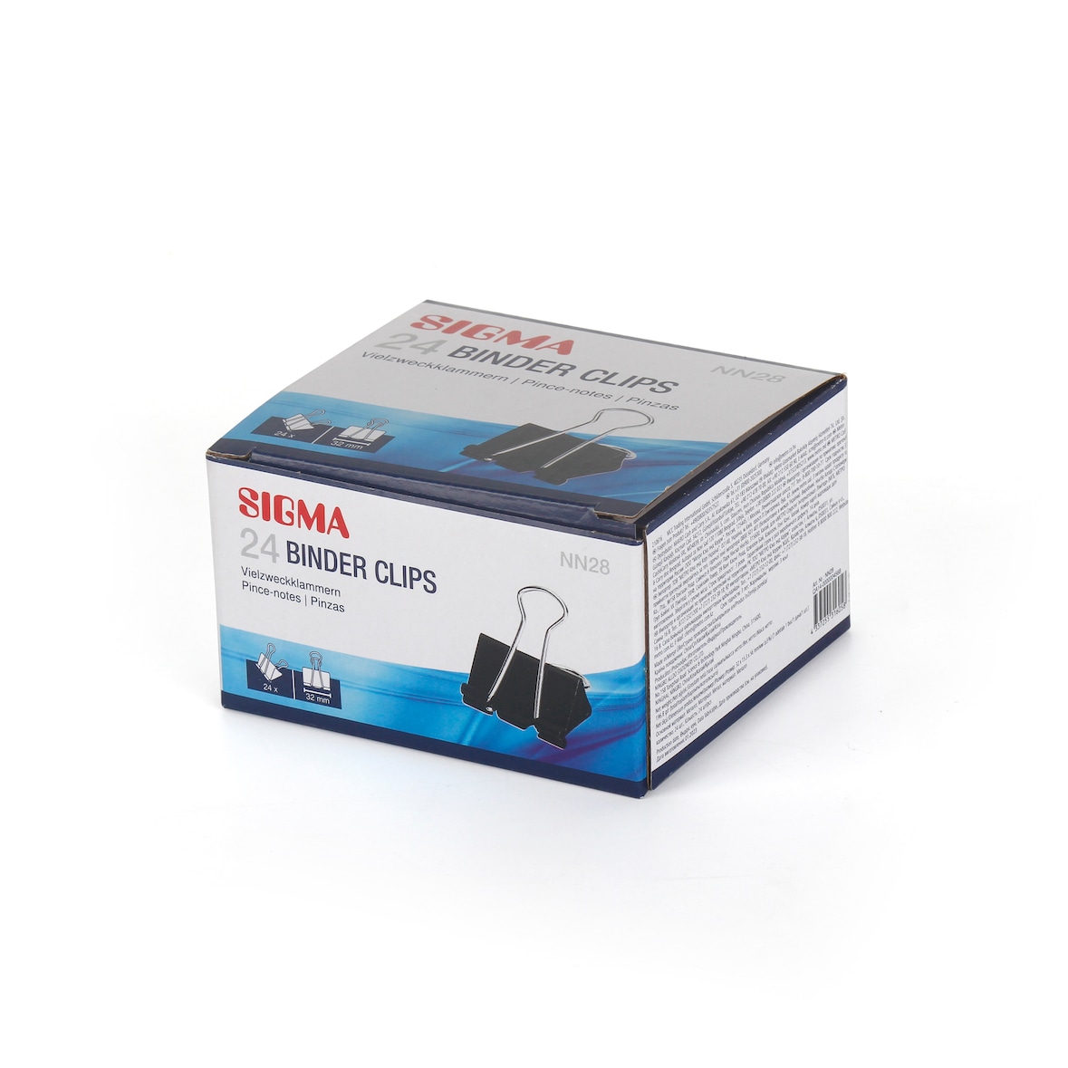 SIGMA Multifunctionele clips, Metaal, 32 mm, zwart, 24 stuks