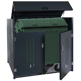 thumbnail of Müllcontainerverkleidung HWC-M54, Müllcontainerbox Industrie-Abfallcontainer, Container bis 1100L 154x160x136cm, Stahl