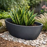 thumbnail of WellHome - Blumentopf aus Rotationsgeformtes Polyethylen 5L 40x20x16cm in farbe Graphit - Aria Oval