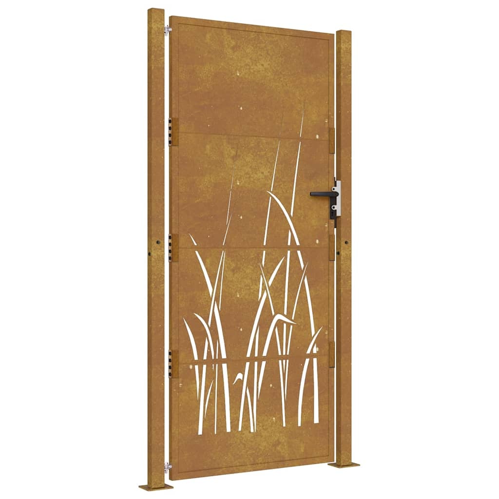 vidaXL Poort grasontwerp 105x205 cm cortenstaal