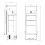 thumbnail of vaiotec drankkoelkast 290 liter met lichtopzetkast "zwart", 600 x 570 mm