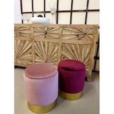 thumbnail of Samthocker Ø 31 H 38 cm Velour Hocker mit Stauraum u. Deckel - Deko Hocker Samt Pouf : zartlila