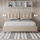 thumbnail of Letto senza rete imbottito 160x210 similpelle tortora Annalisa