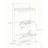 thumbnail of COSTWAY Carrinho de 3 Andares, Carrinho de Serviço com Rodas, Carrinho de Cozinha com 2 Copos Suspensos & 4 Ganchos & Alça