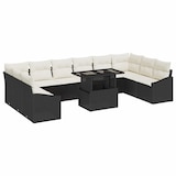 thumbnail of vidaXL Garten-Sofa-Set mit Kissen mit Kissen 11 pcs Schwarz und Creme