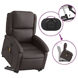 thumbnail of vidaXL Massagesessel mit Aufstehhilfe Dunkelbraun Echtleder