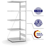 thumbnail of PROREGAL Fachbodenregal Stecksystem | Anbauregal | HxBxT 200x75x60cm | 5 Ebenen | Fachlast 240 kg | Einseitig nutzbar | Lichtgrau