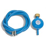 thumbnail of Kit regolatore taratura fissa con tubo e fascette collegamento bombole gas per barbecue attacco Italia