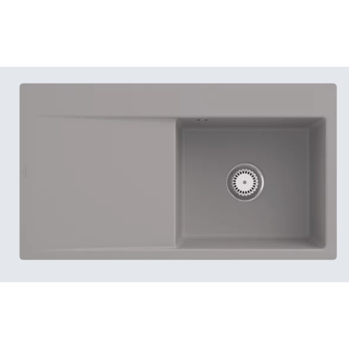 Villeroy&Boch Spülbecken mit Abtropffläche links, Subway Style 50 flat Fossil Grau 88x49cm, Handbetätigung