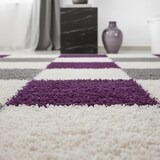 thumbnail of Teppich Schlafzimmer Hochflor Karo Samtweich Waschbar Strapazierfähig Wohnzimmer Pflegeleicht Violett 80x150 cm – RHEIN von Kadima Design