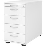 thumbnail of bümö Schreibtisch Schrank abschließbar, Schubladenschrank Holz in weiß, Container mit Schubladen - Schubladen Schrank Büro, Schreibtisch Container