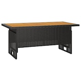 thumbnail of vidaXL Gartentisch Schwarz 100x50x43/63 cm Akazienholz & Poly Rattan