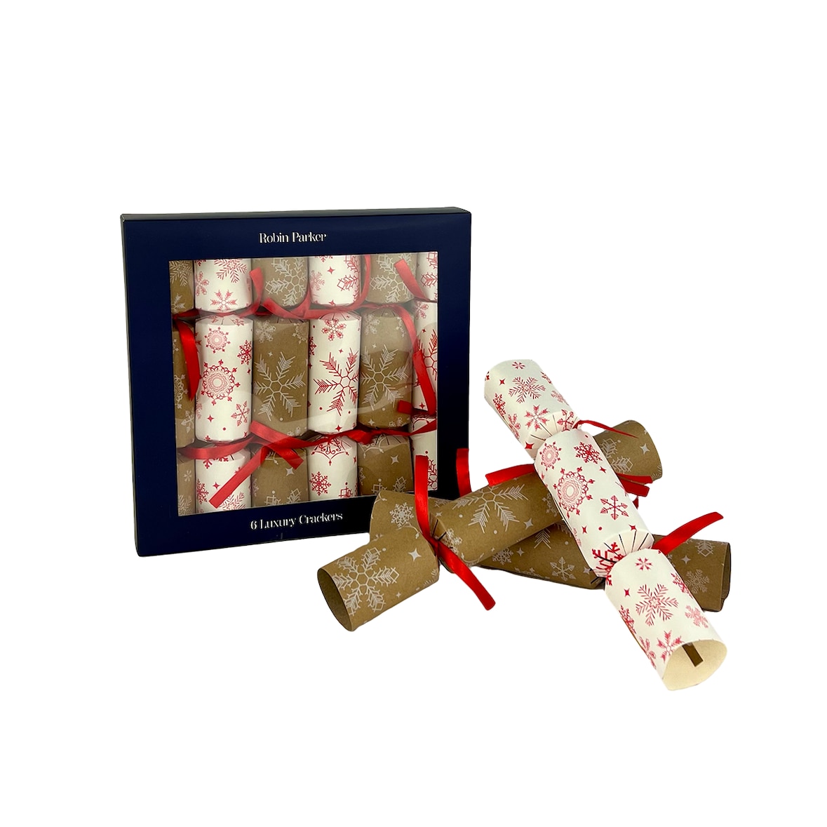Christmas crackers van Robin Parker - 27 x 26 x 4,5 cm - Kerst crackers - Kerstcadeau - Cadeau - Kerstpakket - Wit/Bruin