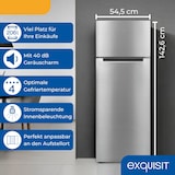 thumbnail of Exquisit Kühl-Gefrierkombination, Kühlschrank mit Gefrierfach, 4-Sterne-Gefrieren, 206 Liter, KGC5270-45-040E inoxlook