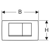 thumbnail of Geberit Betätigungsplatte Twinline 30 Weiß/Chrom, 2-Mengen-Spülung
