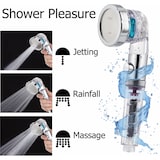 thumbnail of Wassersparender Duschkopf - Regendusche und Handbrause mit Start/Stopp-Funktion - Hoher Druck - Inkl. Reinigende Mineralien