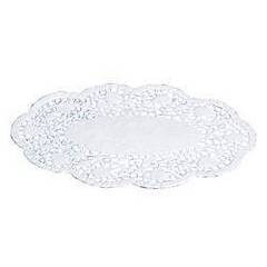 5x Tablettdeckchen oval, Dekor Rose, 18x26 cm, weiß, Paket à 250 Stück, 1-lagiges Papier