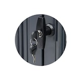 thumbnail of COSTWAY Metalen gereedschapsschuur met 4 ventilatieopeningen en afsluitbare deuren, weerbestendige tuinschuur voor in de tuin